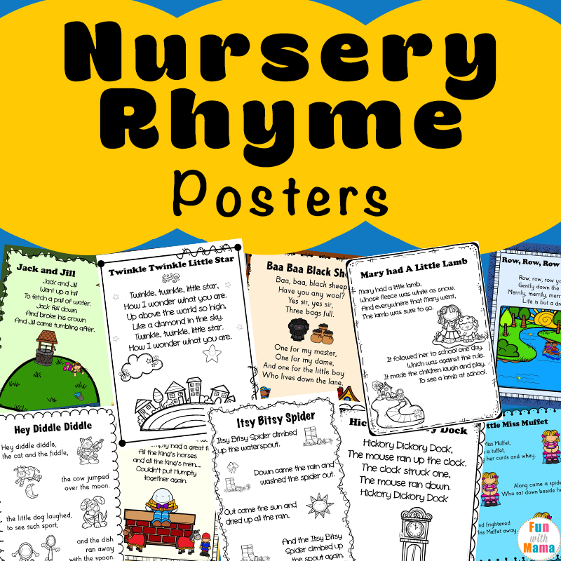 Nursery rhymes printables posters