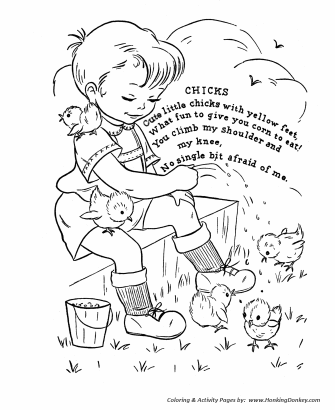 Classic mother goose nursery rhymes coloring pages classic kids chicks nursery rhyme