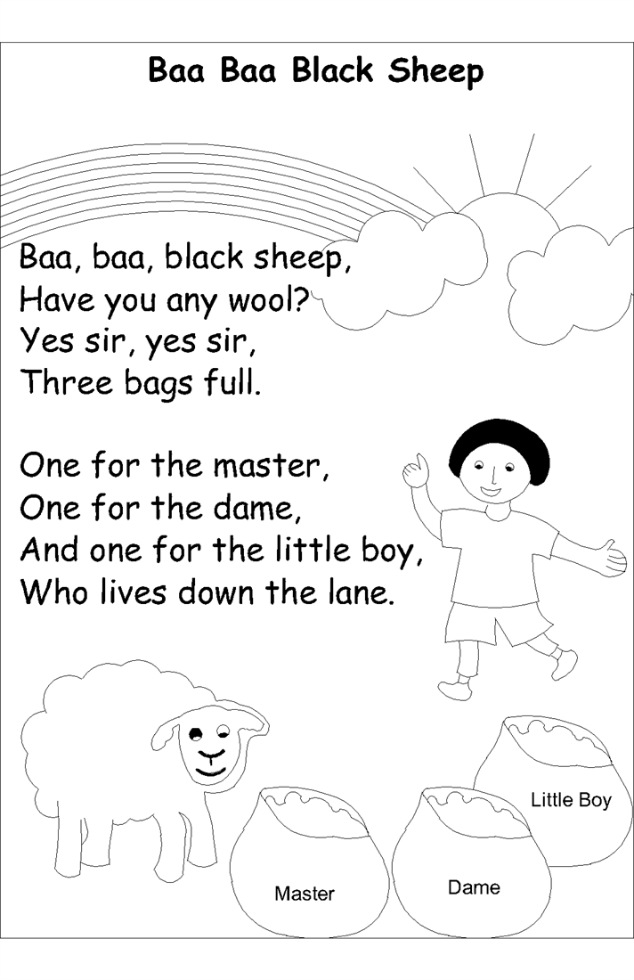 Nursery rhyme coloring pages