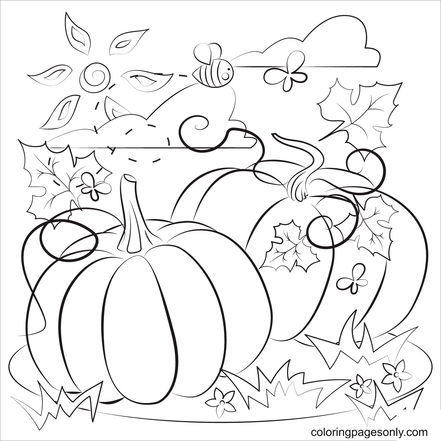 Pumpkin coloring pages printable for free download