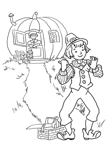 Peter pumpkin eater nursery rhyme coloring page free printable coloring pages