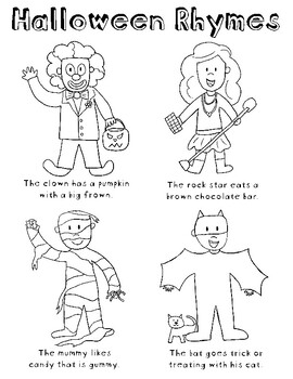 Halloween rhymes coloring page by amber lee slps games tpt