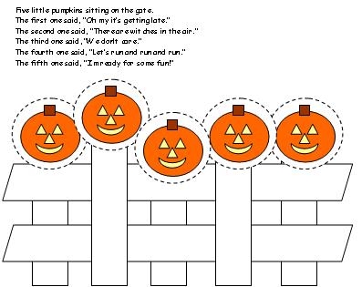 Five little pumpkins rhyme pr