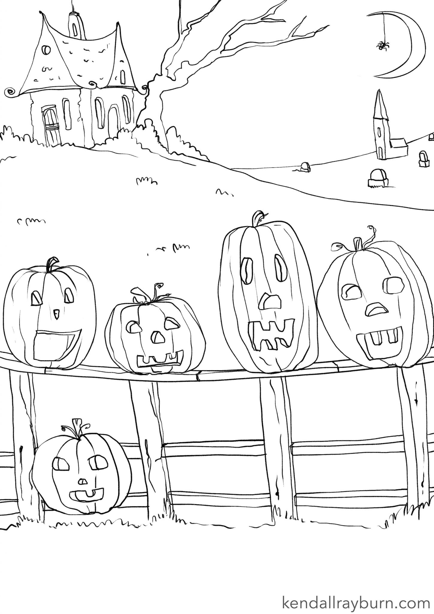 Little pumpkins coloring sheet