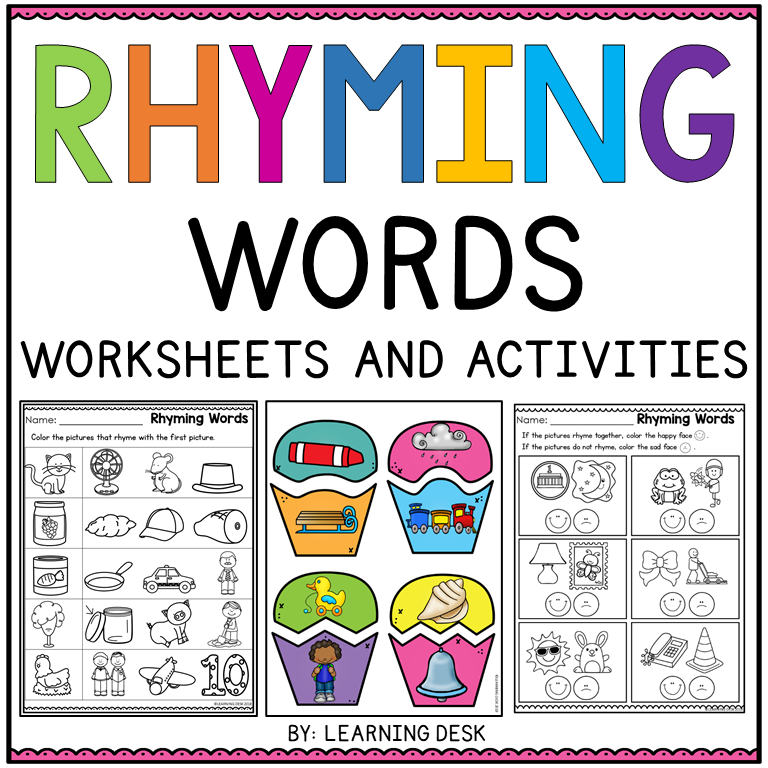 Rhyming word worksheets kindergarten phonics made by teachers