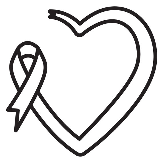 Buy heart with awareness ribbon coloring page digital download online in india
