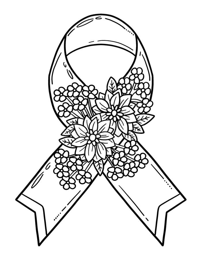 Flower ribbon coloring page stock illustrations â flower ribbon coloring page stock illustrations vectors clipart