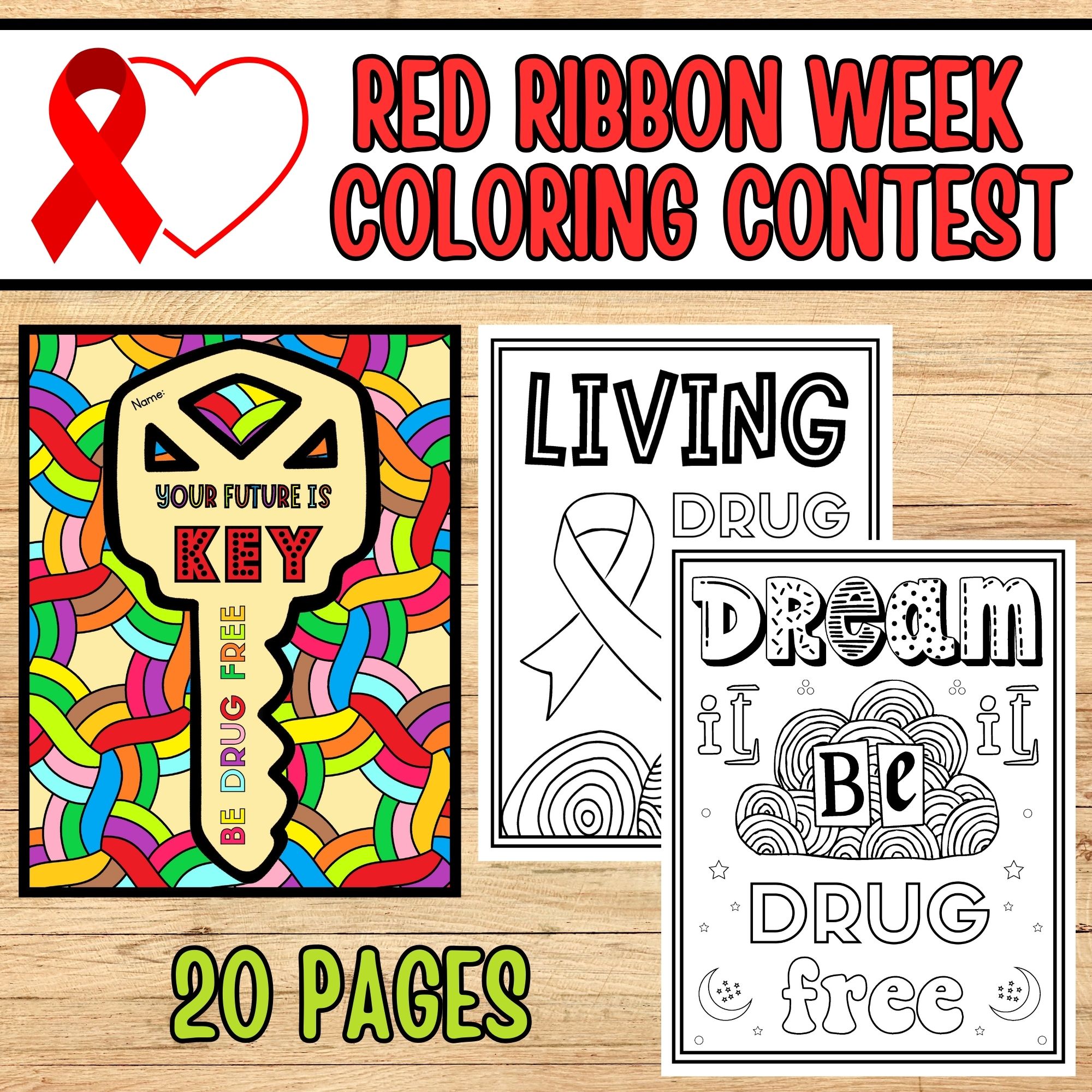 Red ribbon week coloring pages red ribbon week coloring contest made by teachers