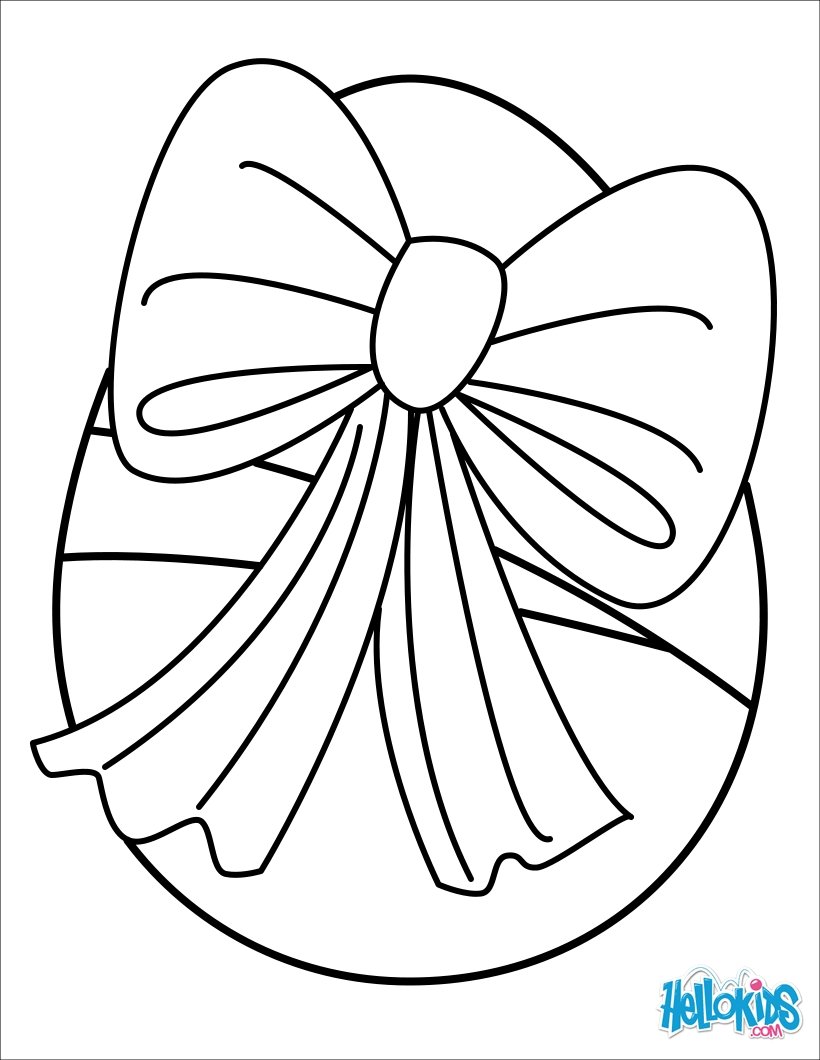 Egg with ribbon coloring pages