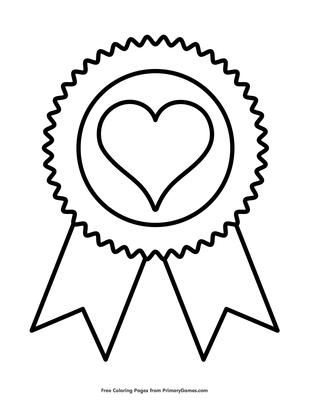 Heart award ribbon coloring page â free printable pdf from