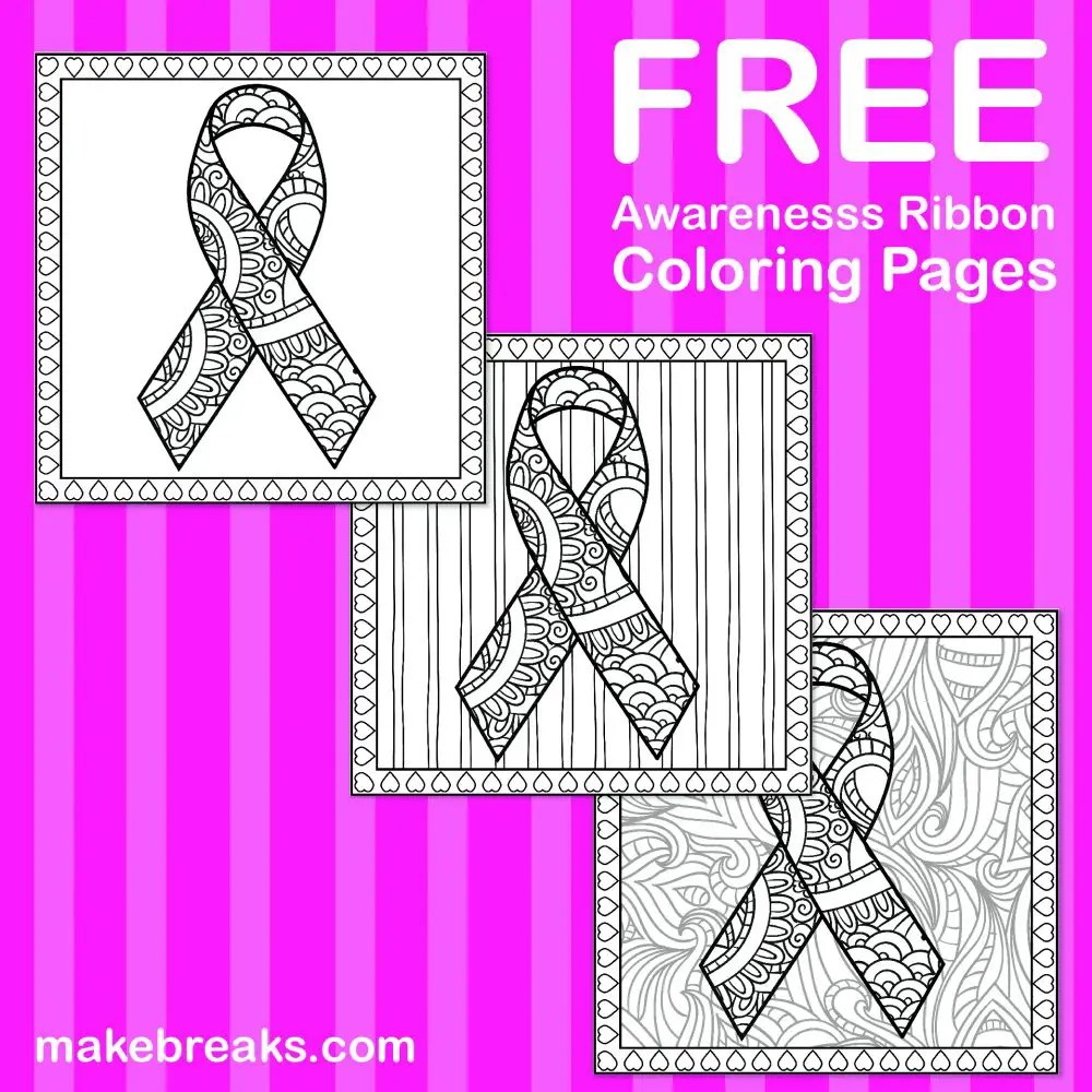 Free awareness ribbon coloring pages