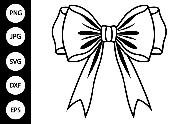 Outline ribbon bow svg coloring page
