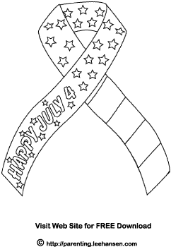 July th ribbon coloring page usa patriotic picture to color