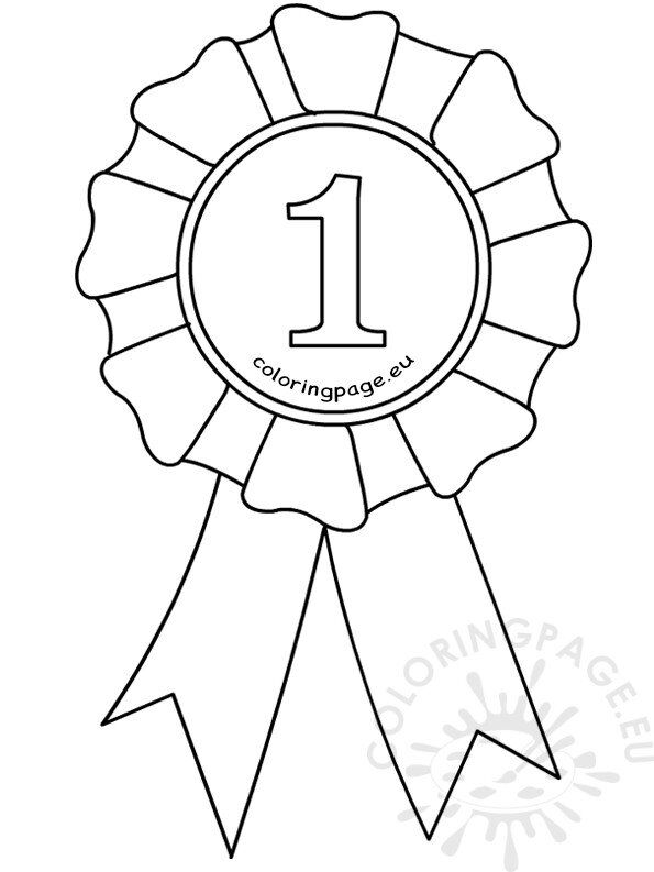 Award ribbon template coloring page