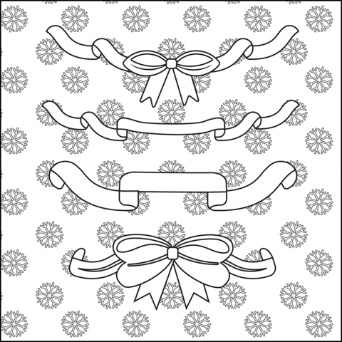 Christmas ribbon coloring page free printable coloring pages
