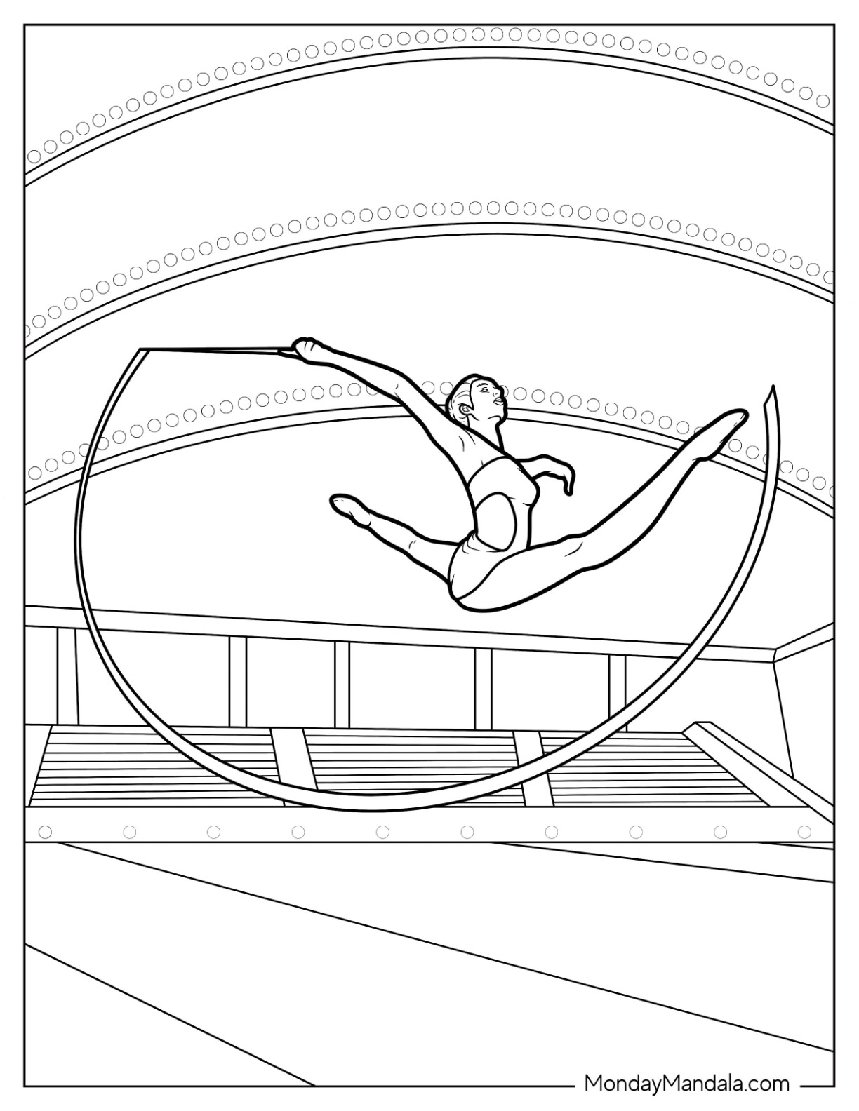 Gymnastics coloring pages free pdf printables