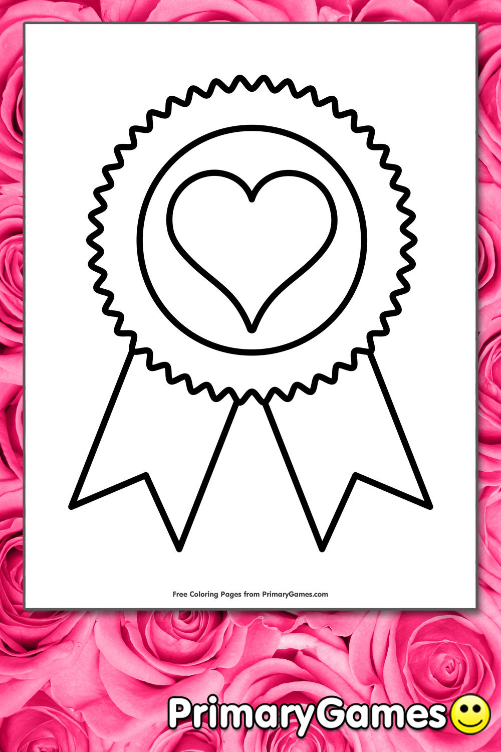 Heart award ribbon coloring page â free printable pdf from