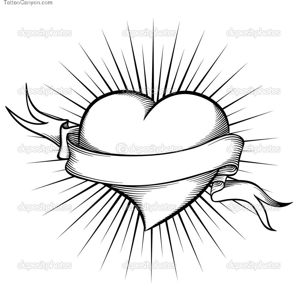 Heart with ribbon drawings coloring pages of hearts with tatuagem infinito nomes tatuagem de ampulheta modelo tatuagem