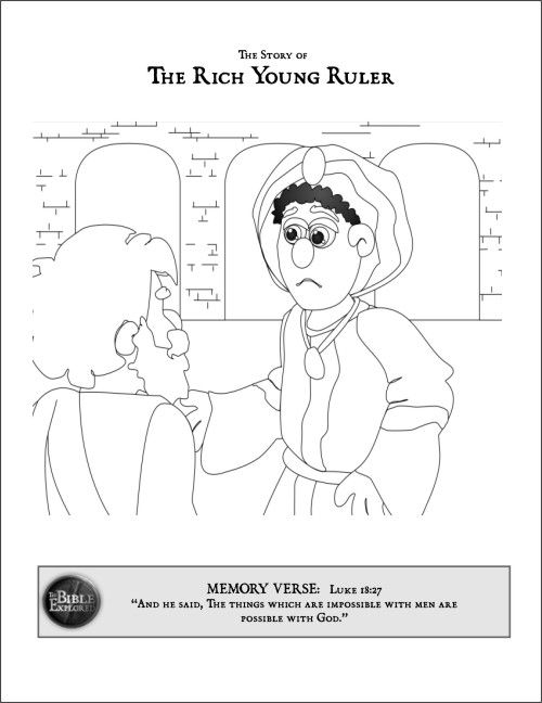 The rich young ruler coloring page