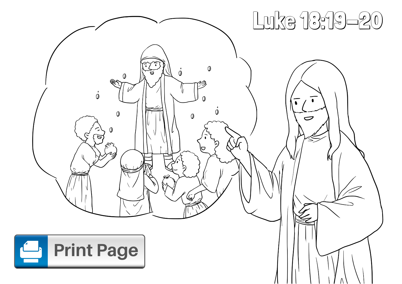 Jesus and the rich young ruler coloring pages for kids â connectus