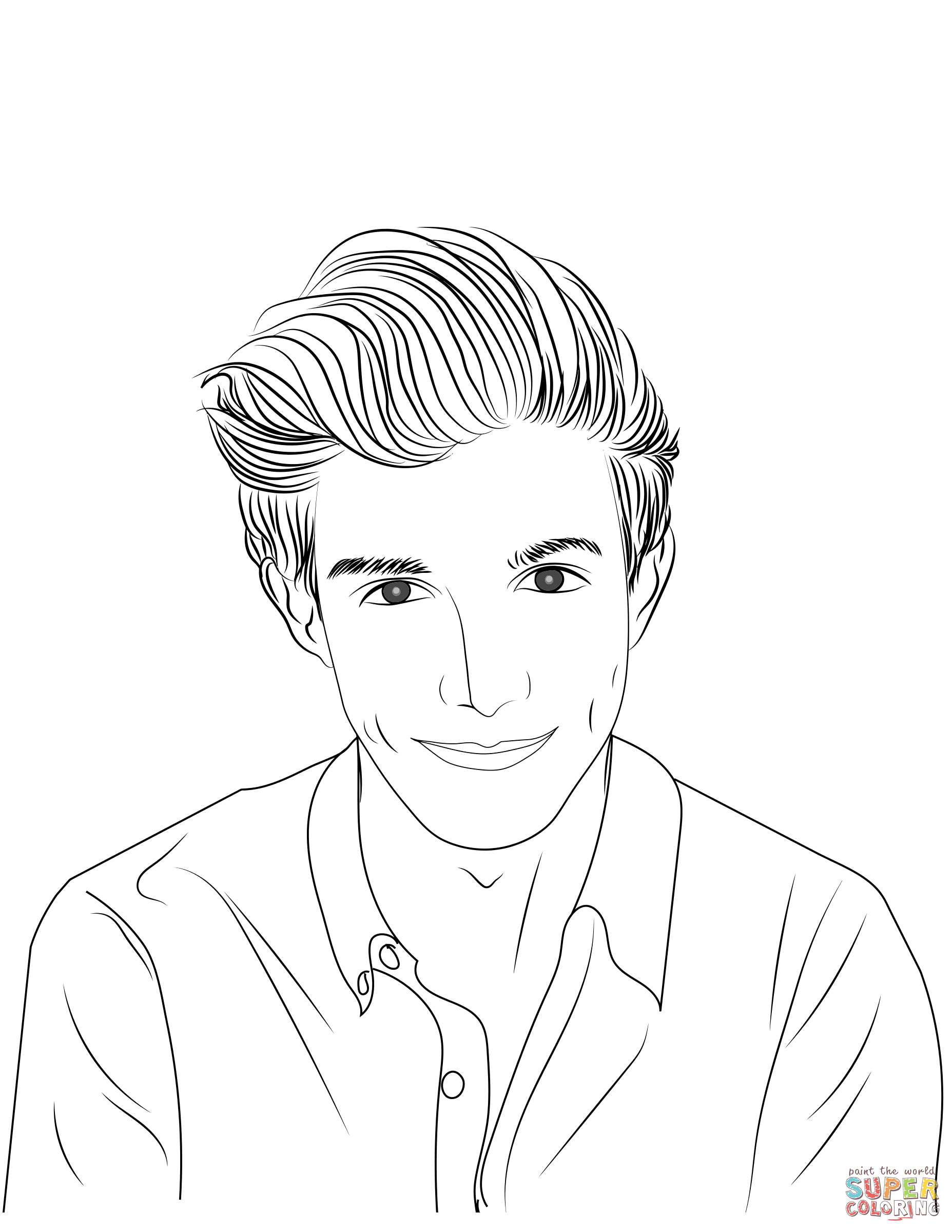 Young man coloring page free printable coloring pages