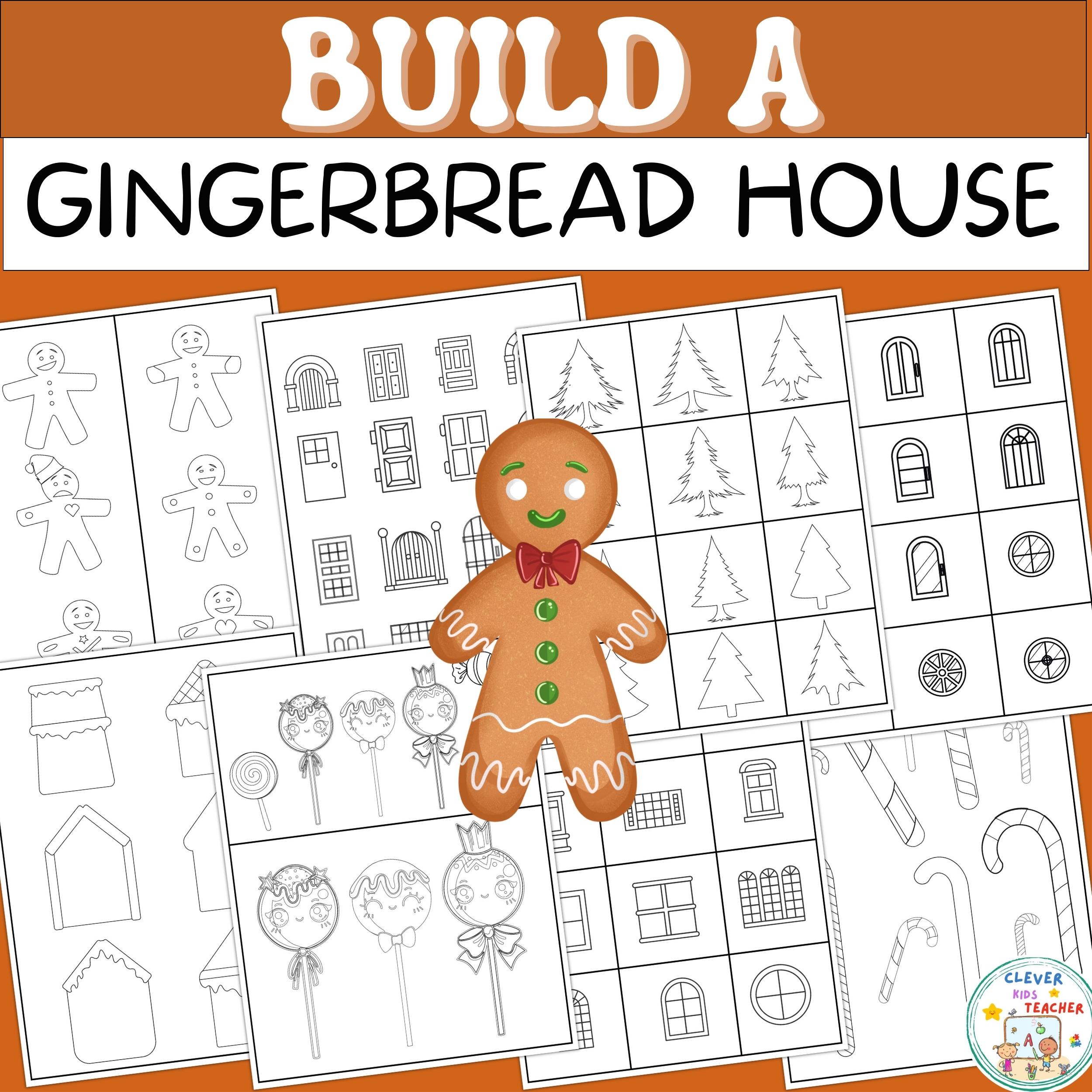 Build a gingerbread house craft coloring pages and gift bag craft december made by teachers