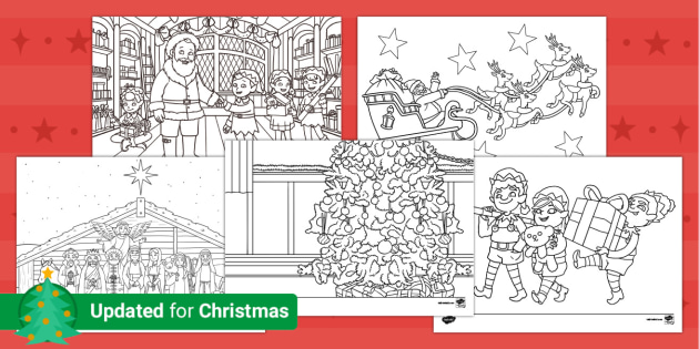 Christmas colouring pages colouring primary resources