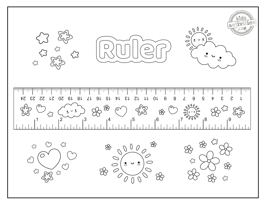 Printable ruler for kids to color cut measure kids activities blog