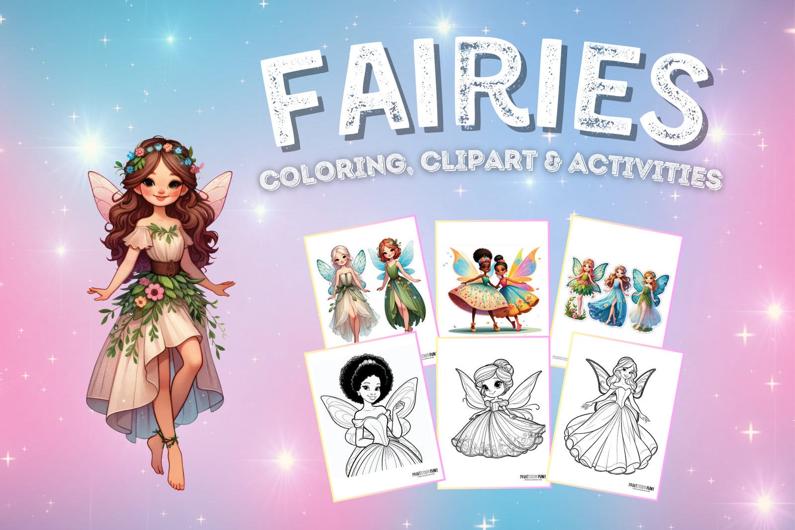 Cute fairy coloring pages color clipart whimsical learning adventures for young dreamers at