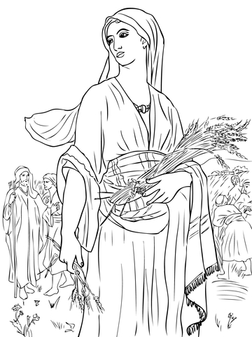 Ruth in the fields coloring page free printable coloring pages