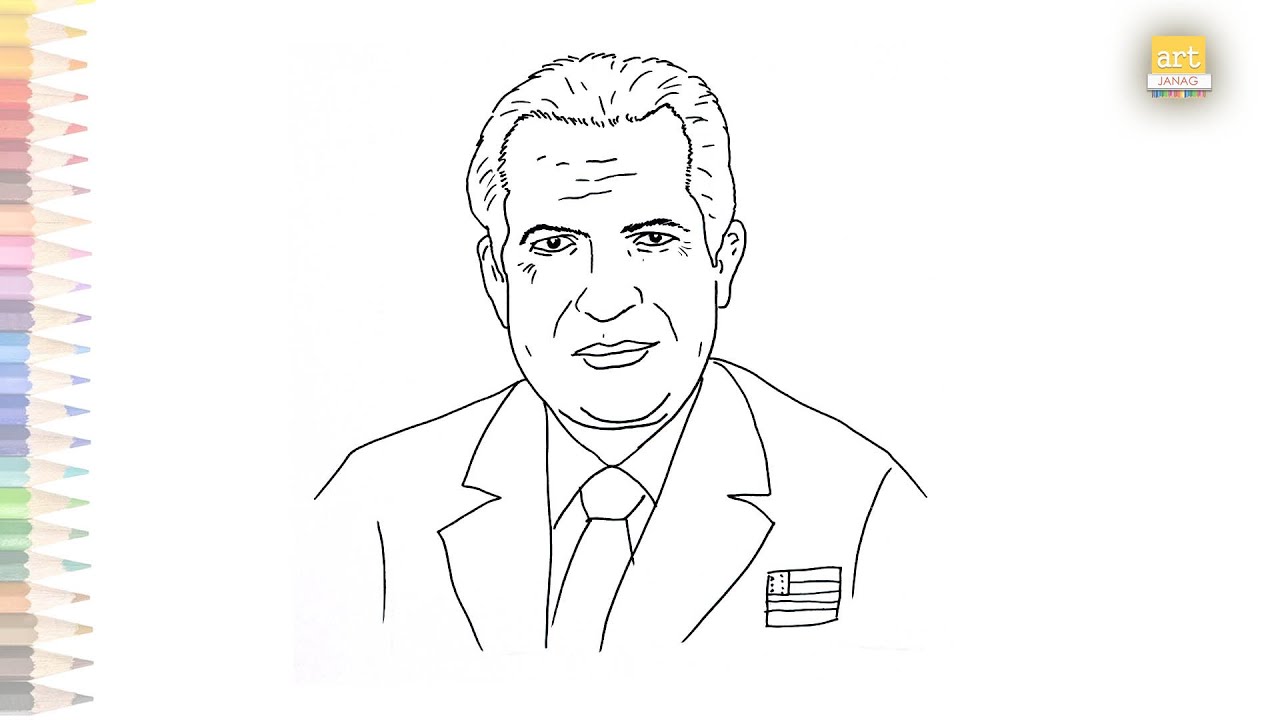 Richard nixon drawing video president richard nixon face drawing how to draw richard nixon easy