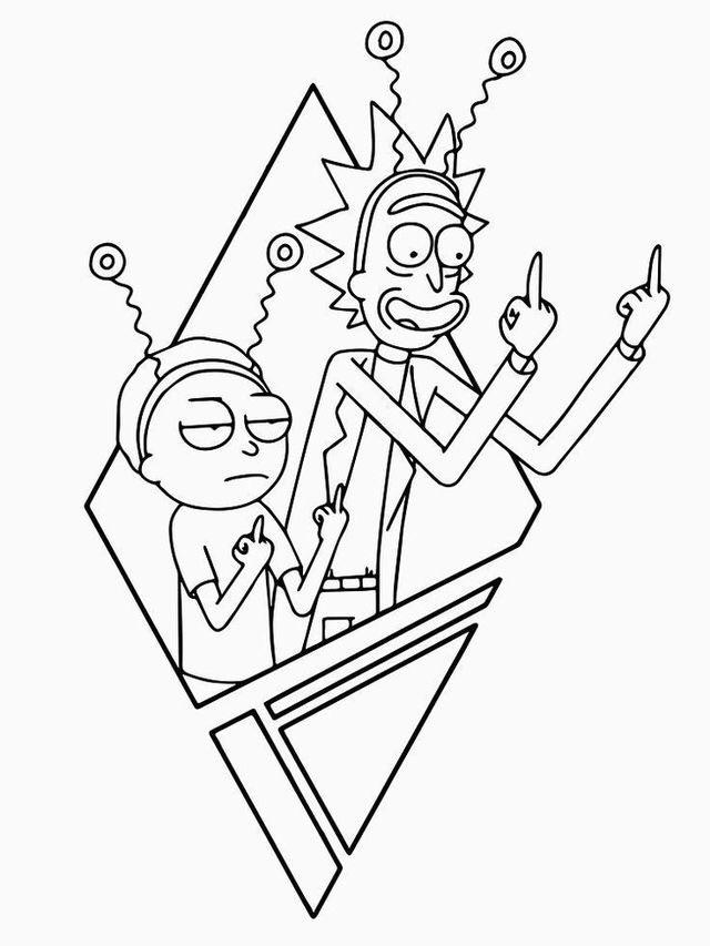 Cool rick and morty coloring page rcoolcoloringpages