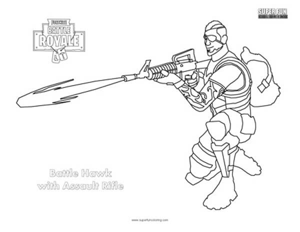 Assault rifle fortnite coloring page