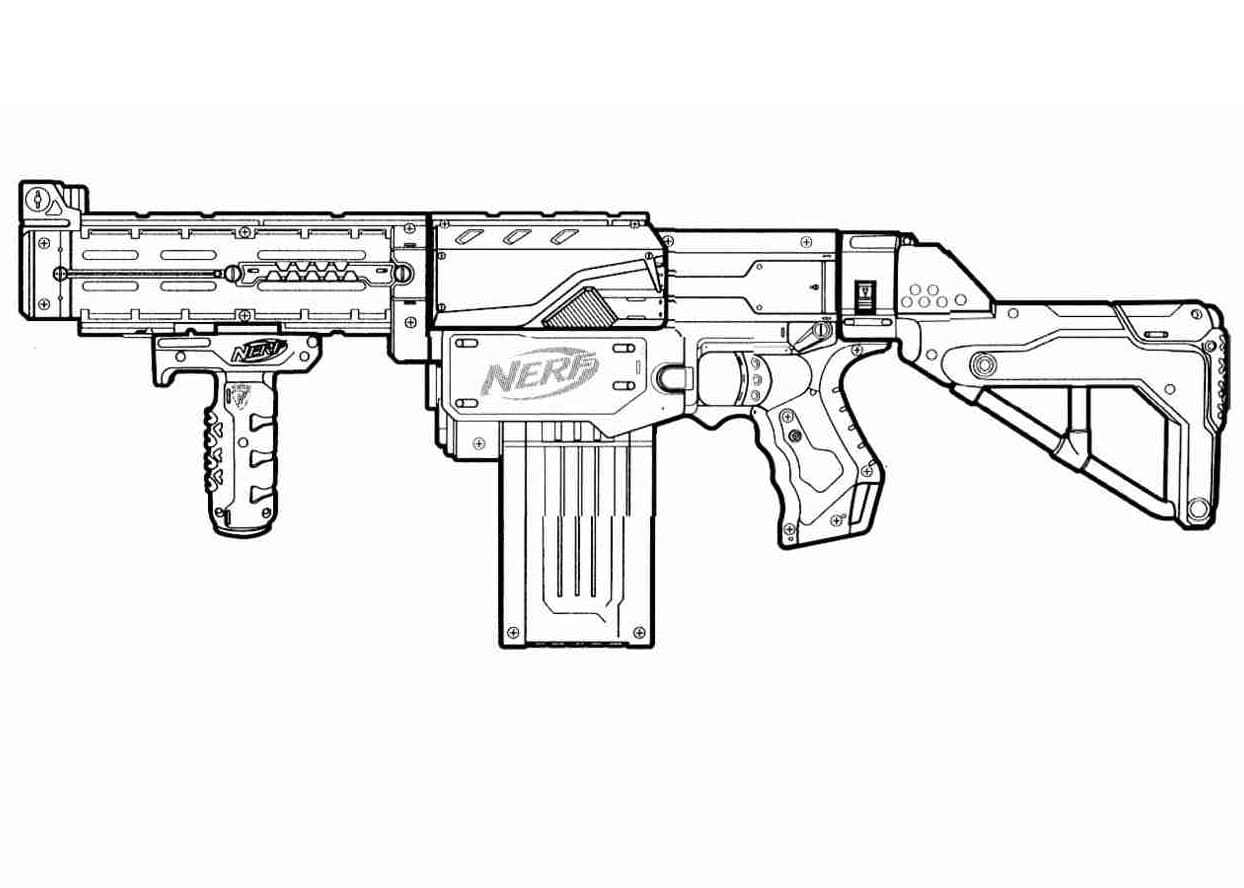 Nerf rifle coloring page