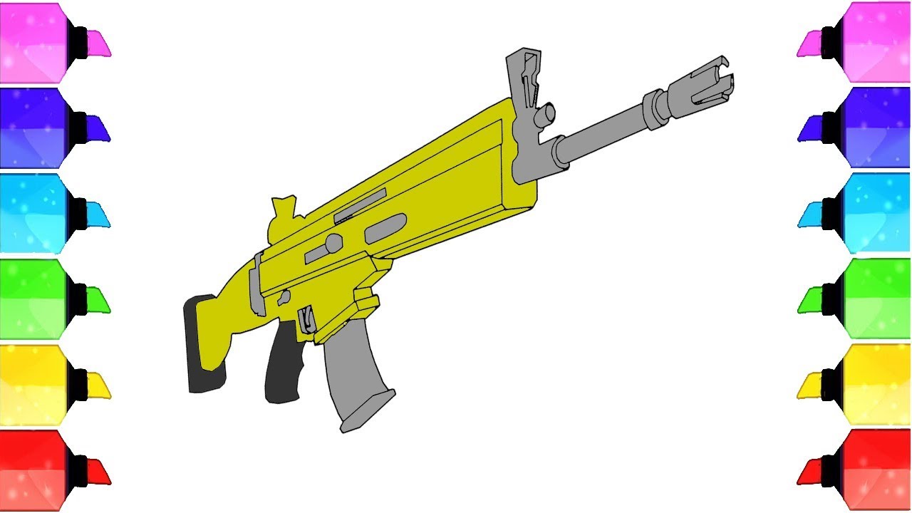 Fortnite rifle scar coloring page