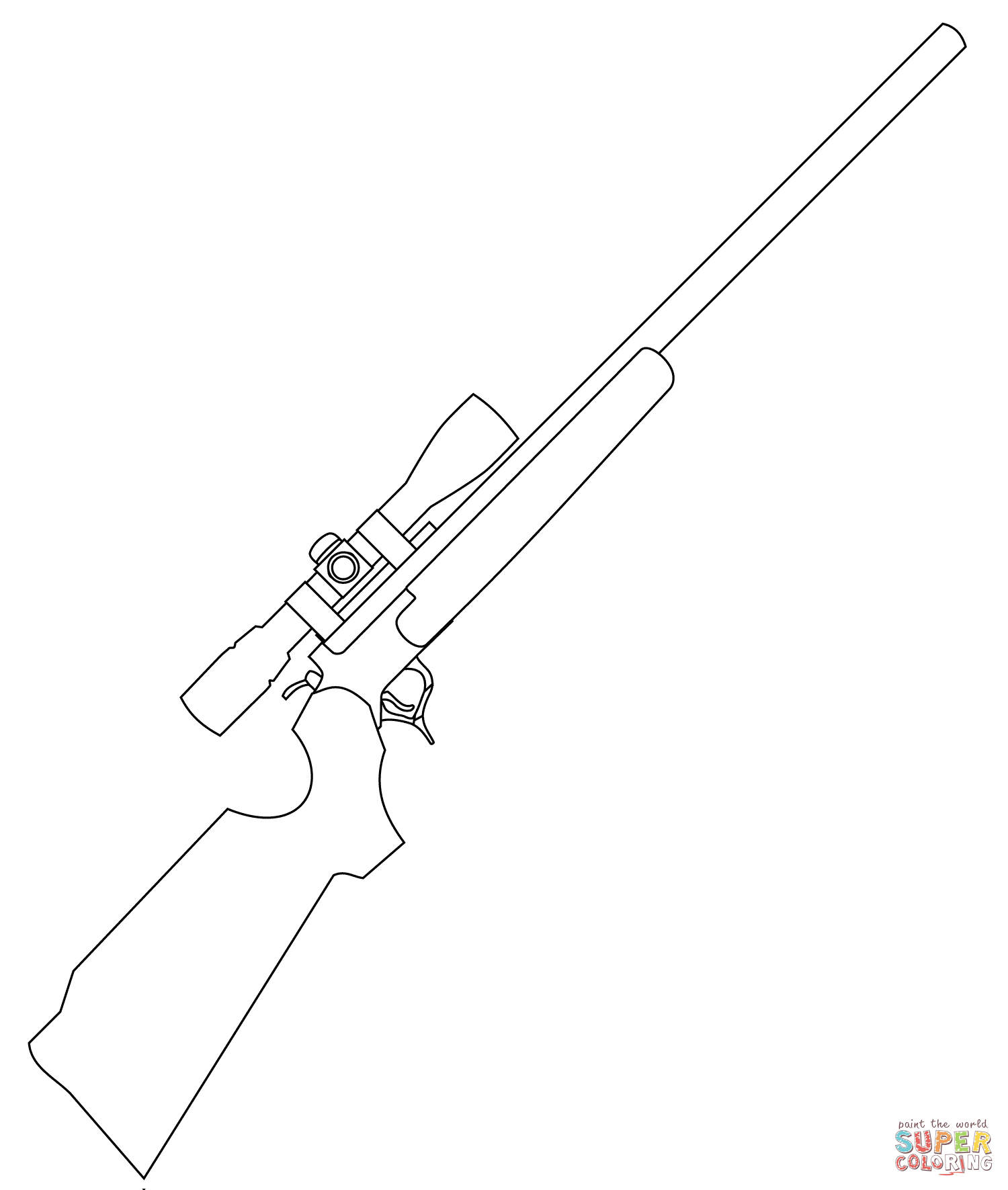 Sniper rifle coloring page free printable coloring pages