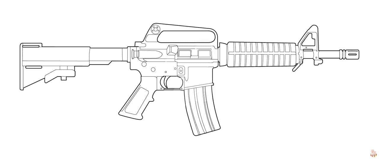 Printable guns coloring pages free for kids and adults