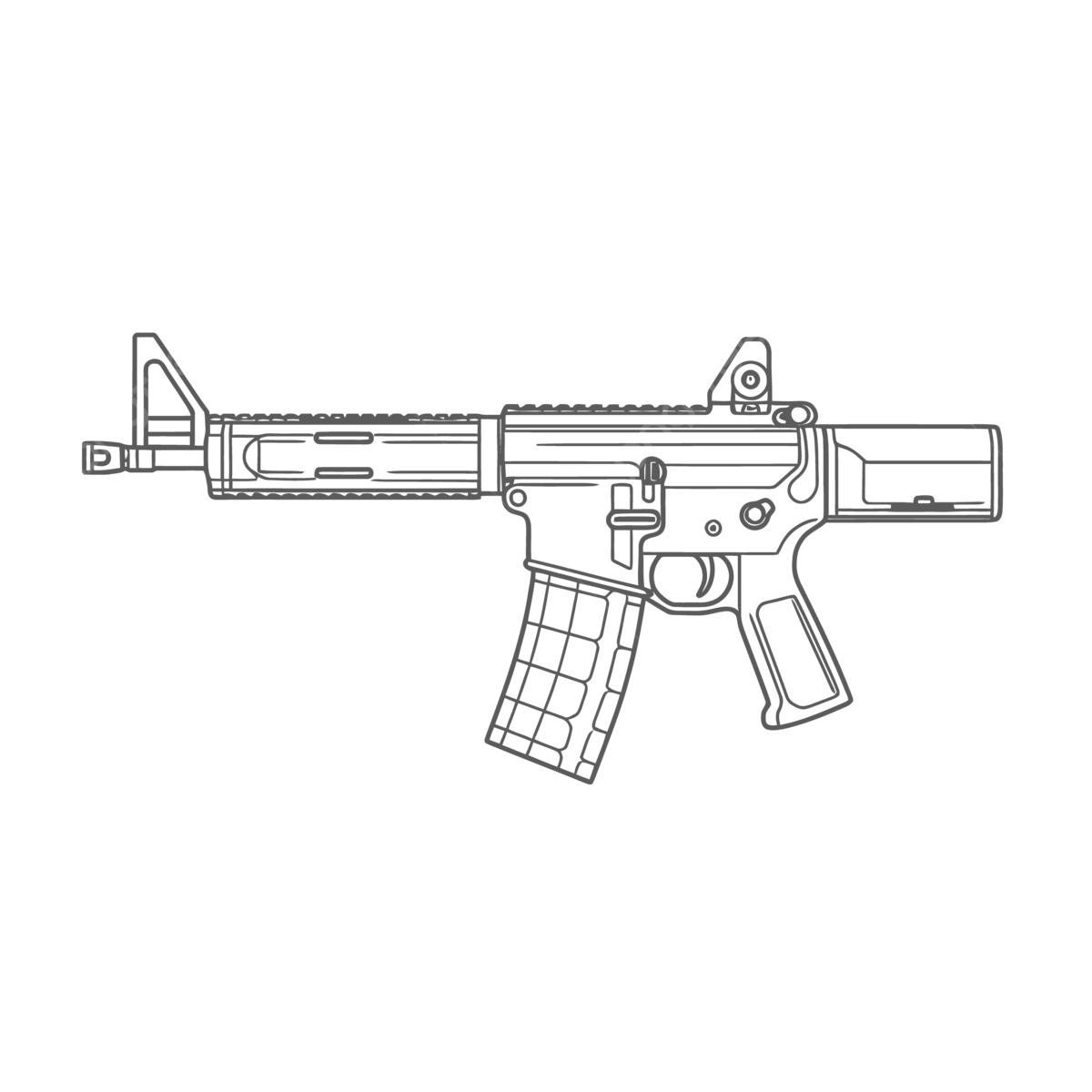 Ar rifle coloring page free printable pdf outline sketch drawing vector wing drawing ring drawing color drawing png and vector with transparent background for free download
