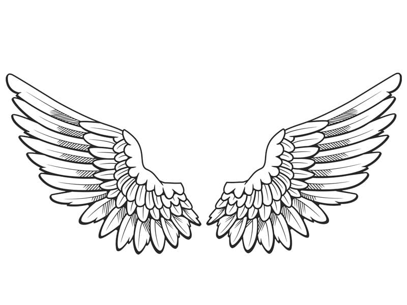 Free angel wings coloring page