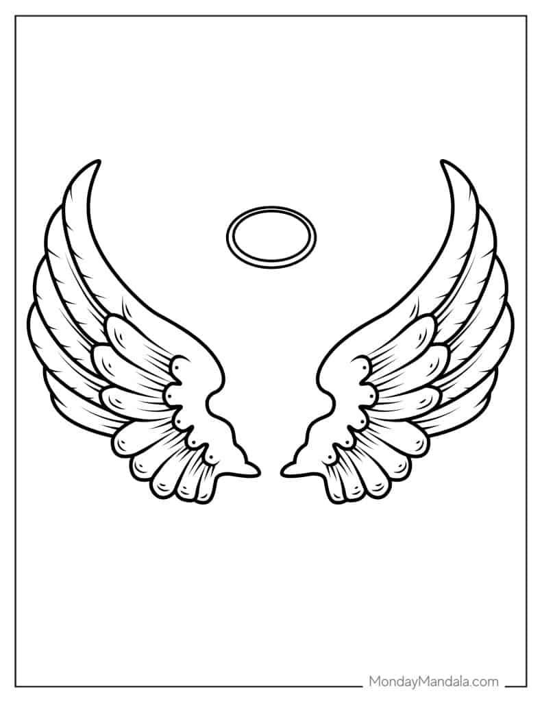 Angel coloring pages free pdf printables