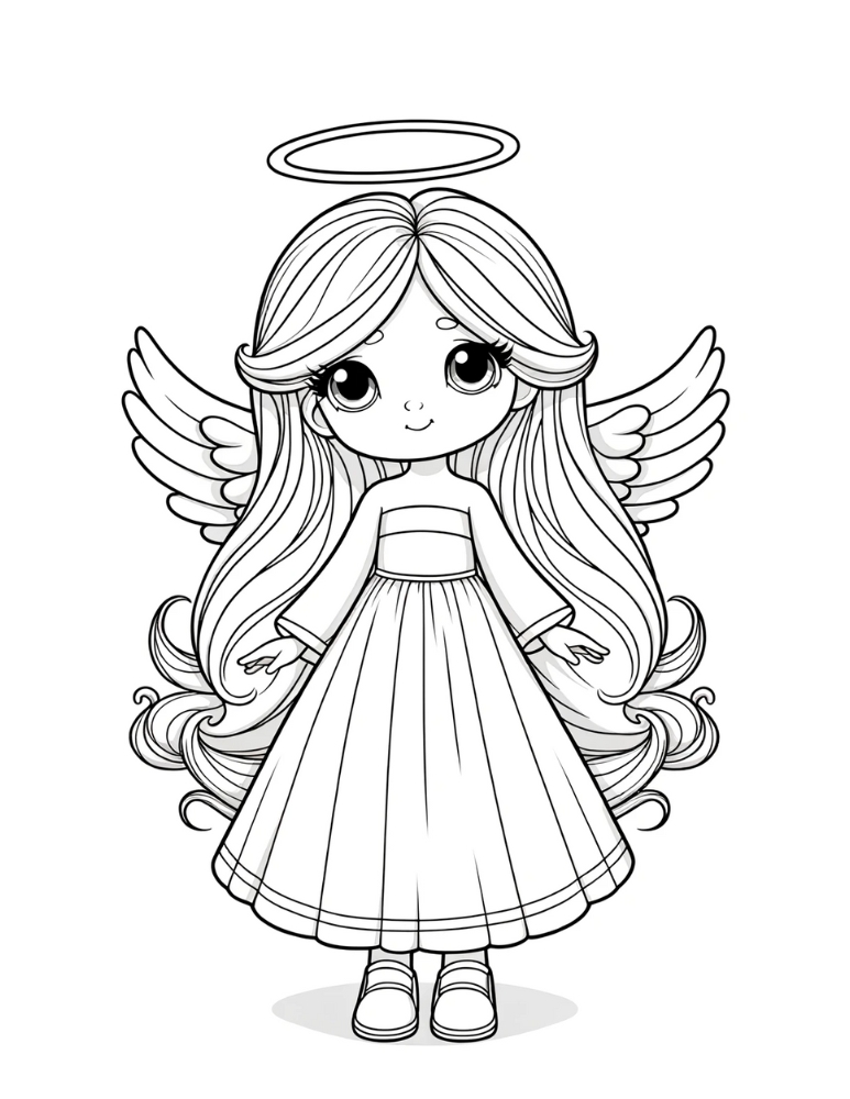 Free angel coloring pages for kids