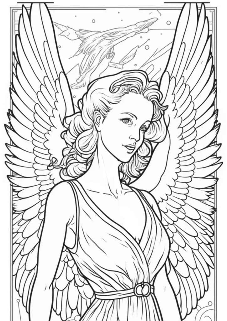 Angel wings coloring page celestial printables