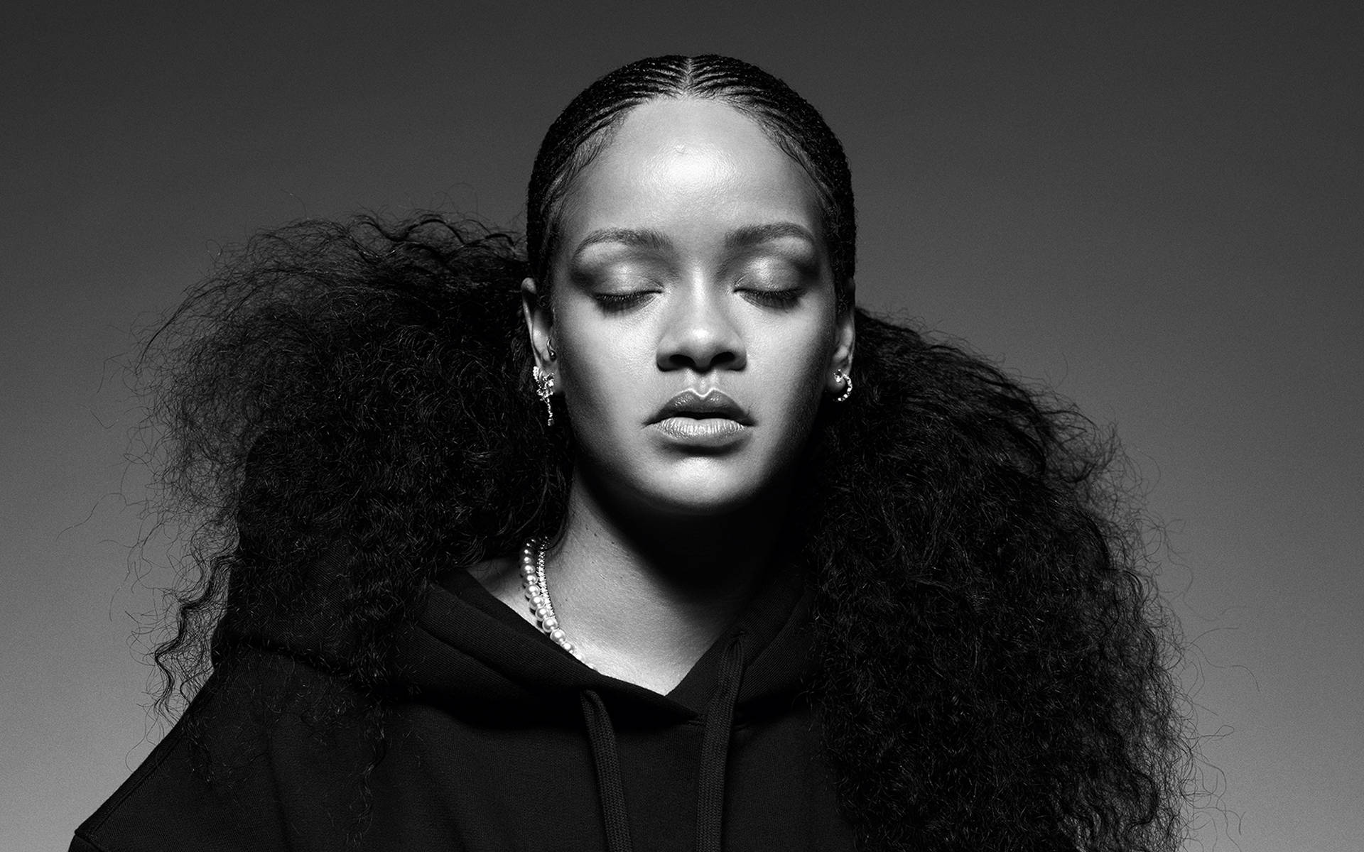 Download rihanna black and white photo wallpaper