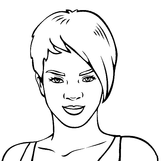 Smiling rihanna coloring page