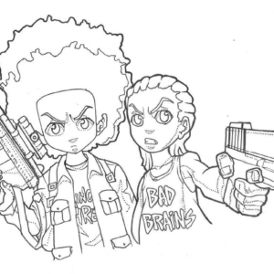 Boondocks coloring pages printable for free download