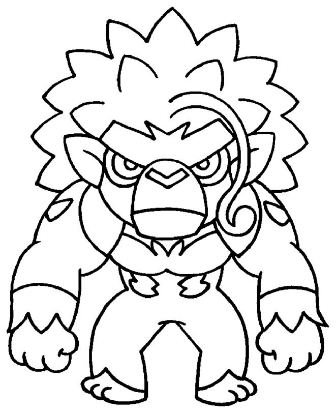 Rillaboom pokemon coloring page â having fun with children