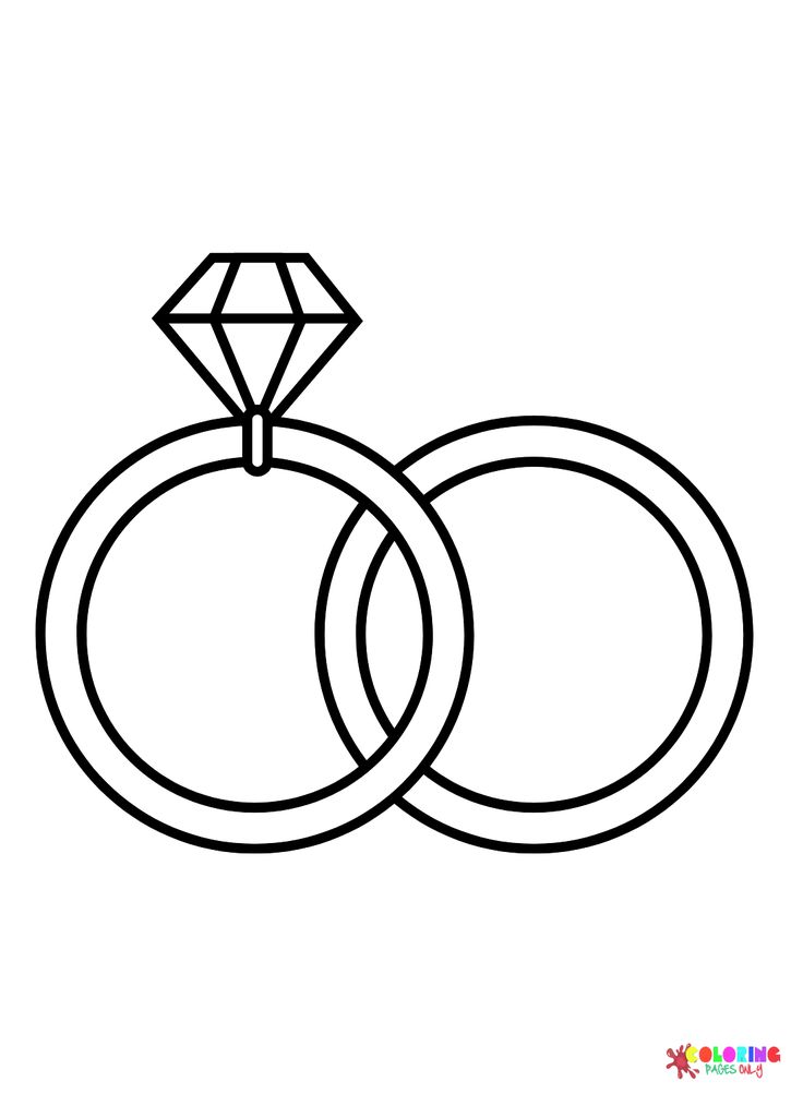Wedding ring color sheet coloring pages