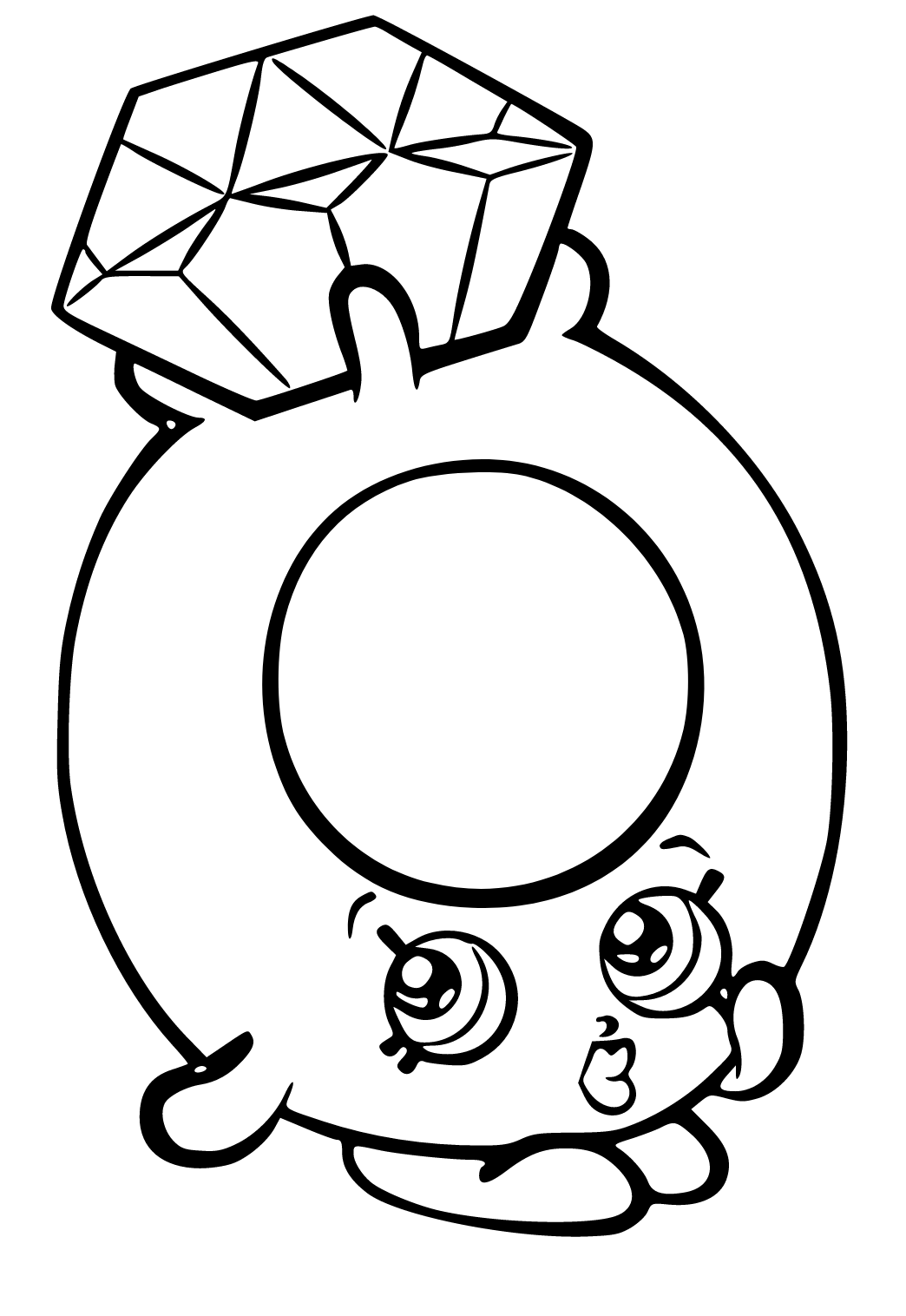 Free printable shopkins ring coloring page for adults and kids