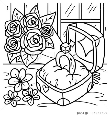 Wedding ring coloring page for kidsãããããç æ