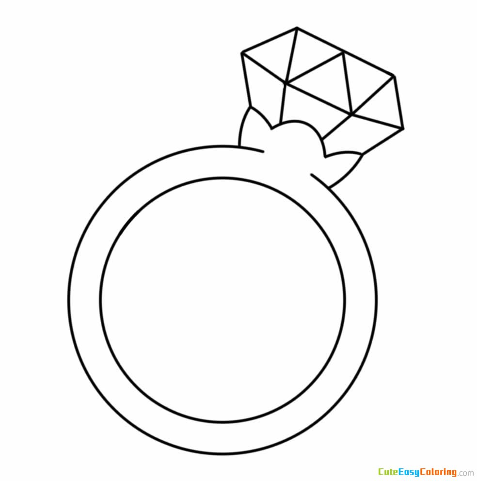 Coloring pages diamond ring coloring page